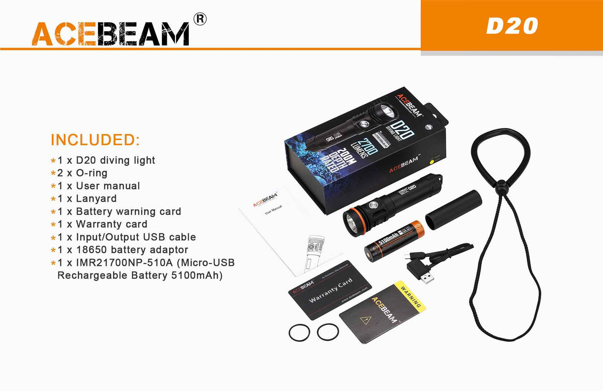 AceBeam D20 Kafaraljós