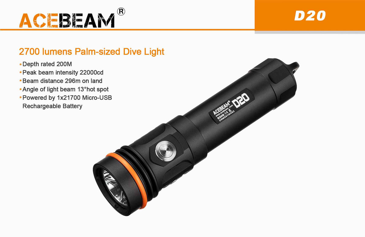 AceBeam D20 Kafaraljós